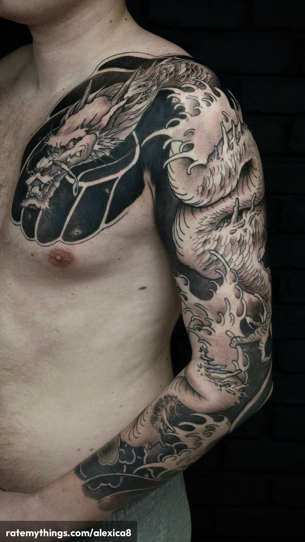 Traditional Japanese Dragon Sleeve Shows Exceptional Technical Control